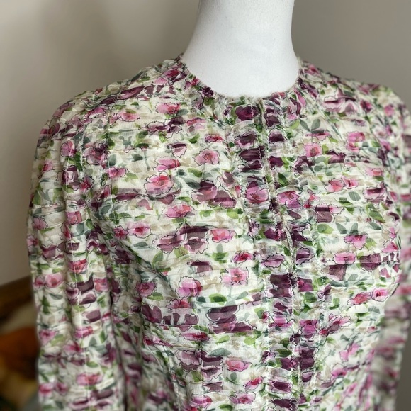 Dolce & Gabbana Silk Printed Rouged Floral Jacket Pink White sz 40 - Picture 3 of 12